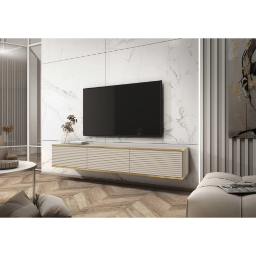 Szafka RTV Szaro - Złota  175 cm MDF